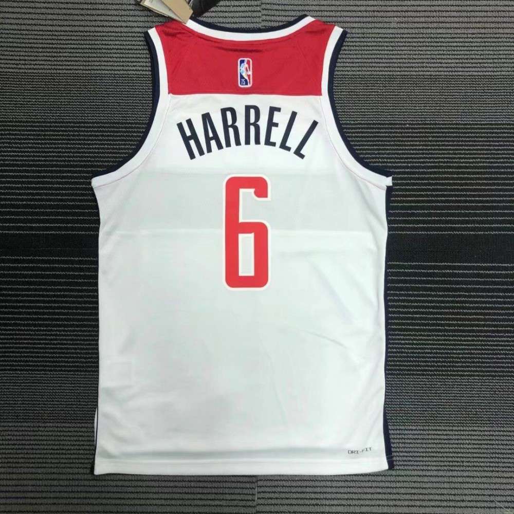 Men's Washington Wizards Harrell #6 White 21/22 Swingman NBA Jersey - Association Edition-Pro Kit Vault | Brand New 26/27 Sports Jerseys